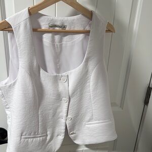 Abercrombie White Button-Up Vest